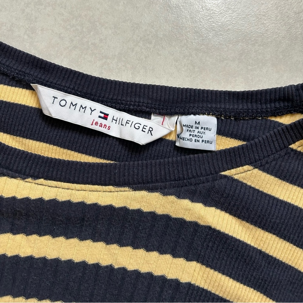 Tommy Hilfiger Black and Yellow Striped Top - Picture 3 of 7